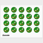 Sticker Rond Happy Worm en Pomme Verte (Feuille)