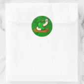 Sticker Rond Happy Worm en Pomme Verte (Sac)