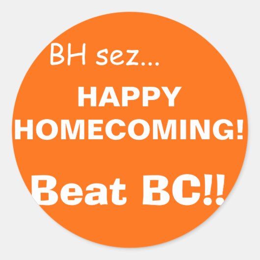 Sticker Rond HAPPYHOMEVENEVENIR !, orange (Devant)