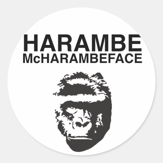 Sticker Rond Harambe McHarambeface (Devant)