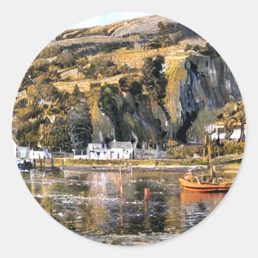 STICKER ROND HARBOUR BARMOUTH WALES (Devant)