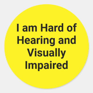 Sticker Rond Hard of Hearing and Visually Impaired Yellow