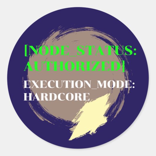 Sticker Rond Hardcore AI Agent Monospace Text 1 (Devant)