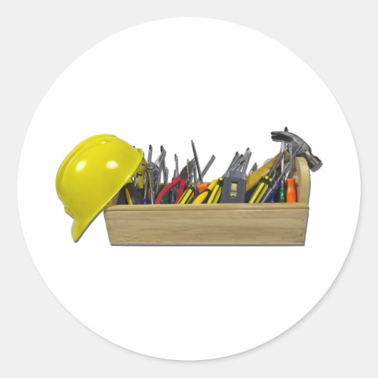 Sticker Rond HardHatLongWoodenToolbox091711 (Devant)