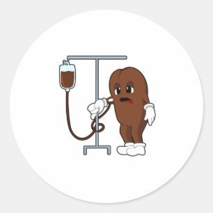 Sticker Rond Haricot de café avec pot de café