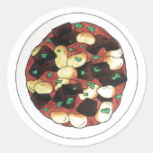 Sticker Rond Haricots à queue large Stew Nourriture jamaïcaine (Devant)