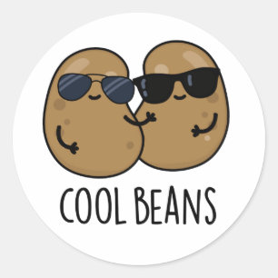 Sticker Rond Haricots cool amusant Veggie Legume Pun