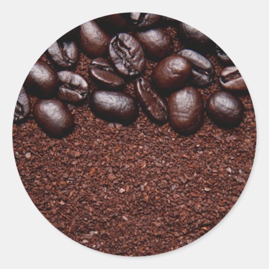 Sticker Rond Haricots de café - Modèles Customisés Java Bean (Devant)