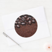 Sticker Rond Haricots de café - Modèles Customisés Java Bean (Enveloppe)