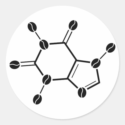 Sticker Rond haricots moléculaires de caféine (Devant)