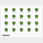 Sticker Rond Haricots verts amusant Jalous Bean Pun (Feuille)