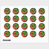 Sticker Rond Haricots verts et tomates (Feuille)