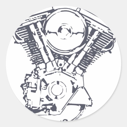Sticker Rond Harley Evolution V-Twin (Devant)