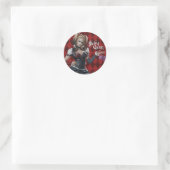 Sticker Rond Harley Quinn Avec Dice Fuzzy (Sac)
