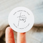 Sticker Rond HARLOW moderne minimal de bonnes larmes Tissus Mar<br><div class="desc">La collection Mariage Harlow présente une police moderne pointue et un design simple et minimaliste. Parfait pour votre couple simple et intemporel.</div>