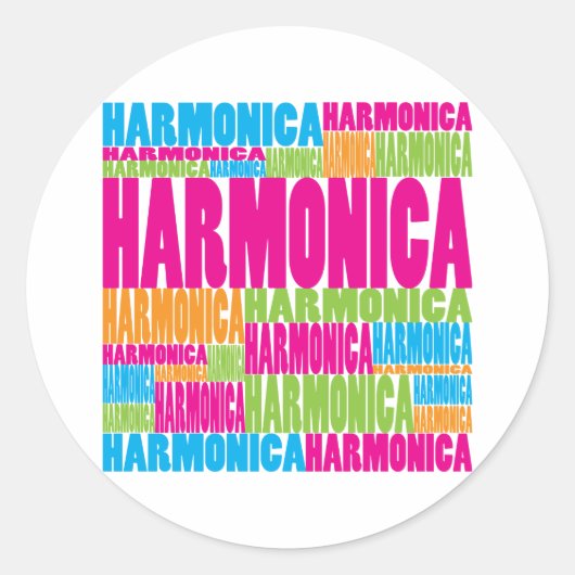 Sticker Rond Harmonica colorée (Devant)
