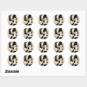 Sticker Rond Harmonie dans les tons : Composition Abstraite de  (Feuille)