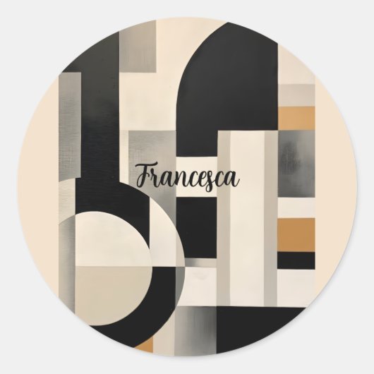 Sticker Rond Harmonie dans les tons : Composition Abstraite de  (Devant)