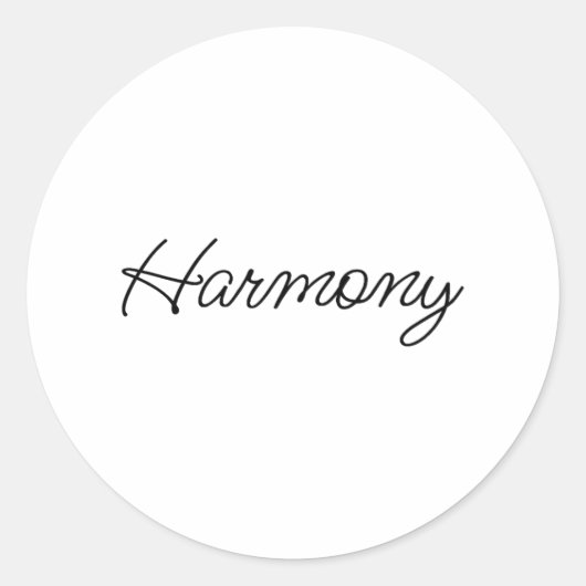 Sticker Rond Harmonie : écriture à la main typographie minimali (Devant)