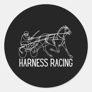 Sticker Rond Harnais Racing Cheval standard Sulky Horse
