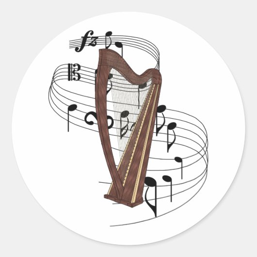 Sticker Rond Harpe (Devant)