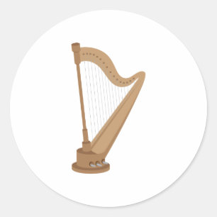 Sticker Rond Harpe debout