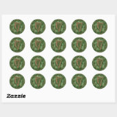 Sticker Rond Harpe d'Érin Trèfle à quatre feuilles Vert (Feuille)