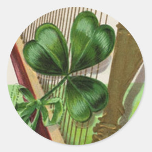 Sticker Rond Harpe d'Erin Vintage St. Patrick's Day