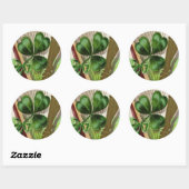 Sticker Rond Harpe d'Erin Vintage St. Patrick's Day (Feuille)