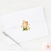 Sticker Rond Harpe d'Irlande (Enveloppe)