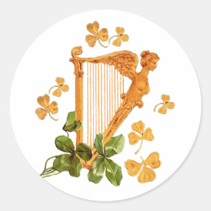 Sticker Rond Harpe d'Irlande