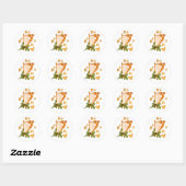 Sticker Rond Harpe d'Or et Shamrocks d'Irlande (Feuille)