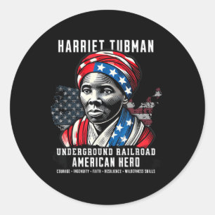 Sticker Rond Harriet Tubman Underground Railroad American Hero