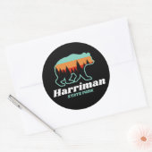 Sticker Rond Harriman State Park Idaho ID Bear Retro (Enveloppe)
