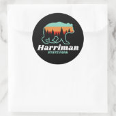 Sticker Rond Harriman State Park Idaho ID Bear Retro (Sac)