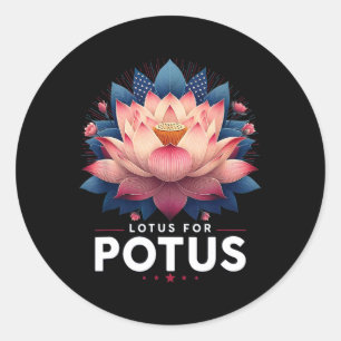 Sticker Rond Harris 2024 Lotus Pour Potus Trending President
