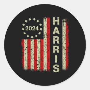 Sticker Rond Harris 2024 Pour Président Campagne Us Indicateur
