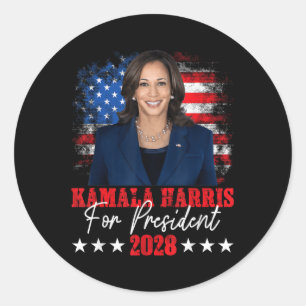 Sticker Rond Harris 2028 Vote Président Kamala Harris Election