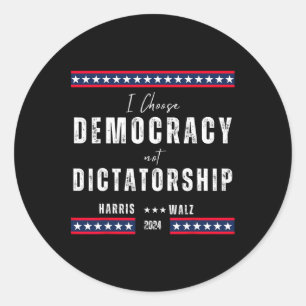 Sticker Rond Harris & ; Tim Wheimer 2024 - Démocratie au-des