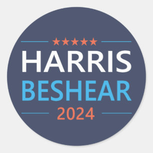 Sticker Rond Harris Beshear 2024 Kamala Harris Démocrate