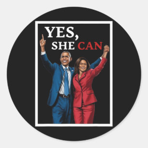 Sticker Rond Harris Et Barack Obama À L'Avant Des Élections De