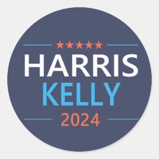 Sticker Rond Harris Kelly 2024 Kamala Harris Démocrate