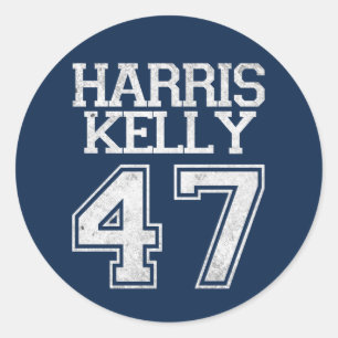 Sticker Rond Harris Kelly 47e Président Élection 2024 Vintage