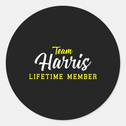 Sticker Rond Harris Lifetime Membre Nom de famille Anniversaire (Devant)