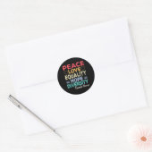 Sticker Rond Harris Peace Love Equality Hope Diversity Retro (Enveloppe)