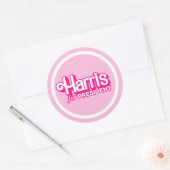 Sticker Rond Harris pour le président Pink Style (Enveloppe)