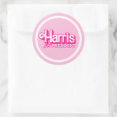 Sticker Rond Harris pour le président Pink Style (Sac)