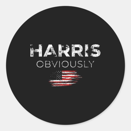 Sticker Rond Harris Pour Président 2024 Évidemment (Devant)