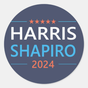 Sticker Rond Harris Shapiro 2024 Kamala Harris Démocrate