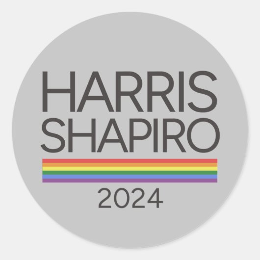 Sticker Rond Harris Shapiro 2024 Pride LGBTQ Kamala Harris (Devant)